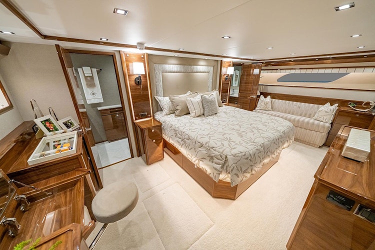 master cabin on viking yachts 90